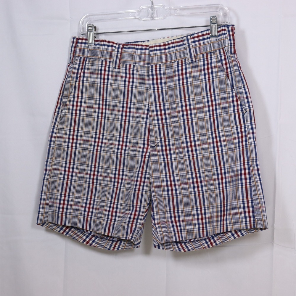 Hadway Plaid Shorts Mens 34 Multicolor Check Permanent Press Flat‎ Front Preppy